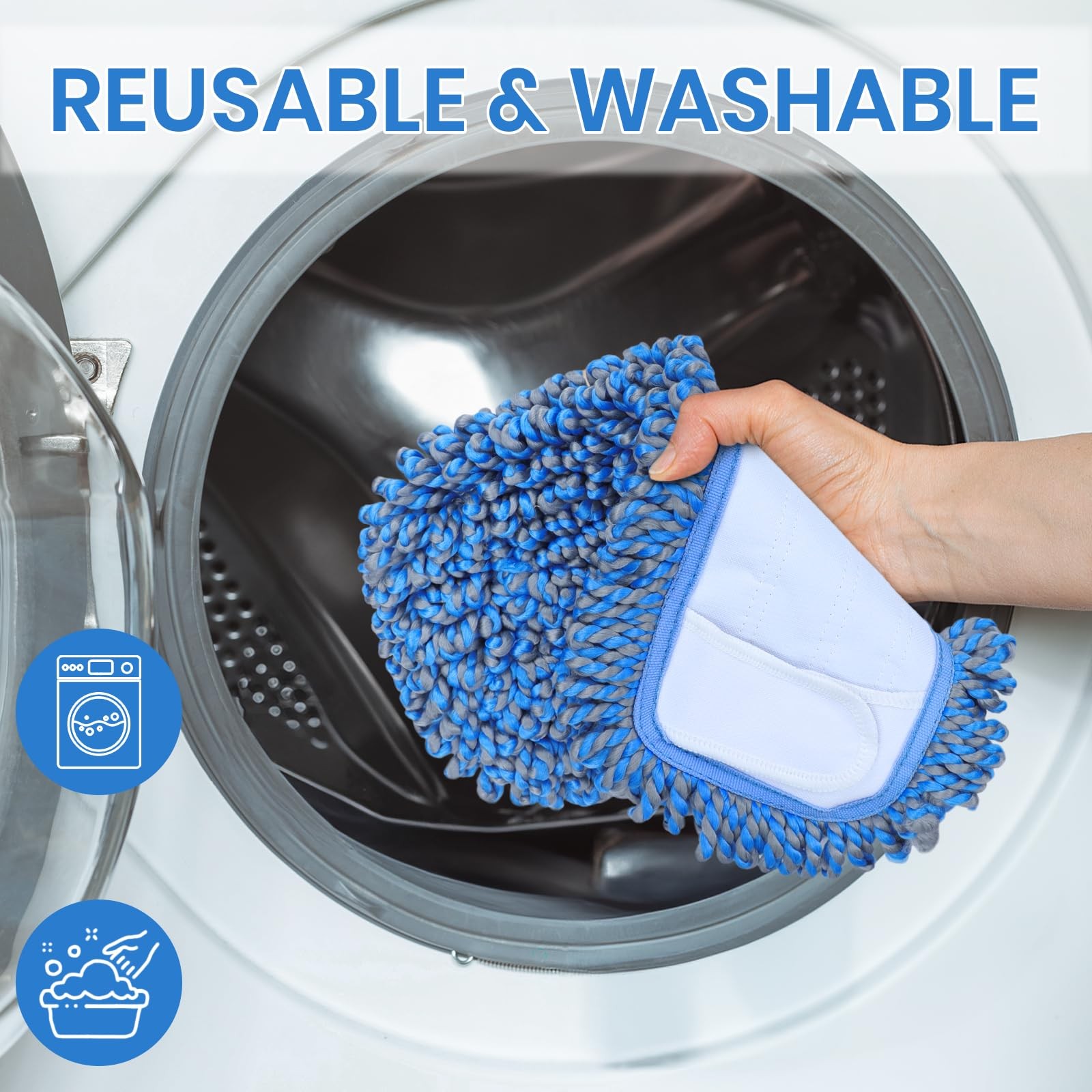 2 Pack Microfiber Mop Pad for Dry Dusting Wet Mopping (Dust Mop :B0CM8Z8Y2P)