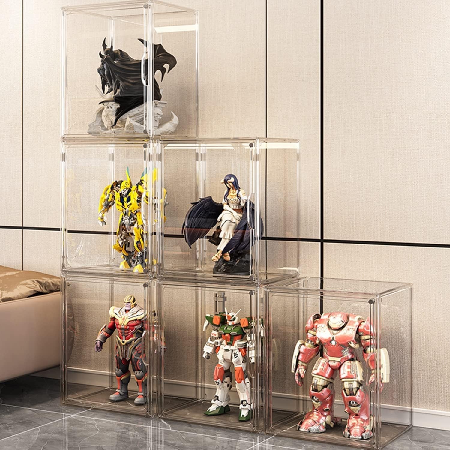 Transparent Collectibles Display Case with Lift-Off Lid – Space-Saving Design