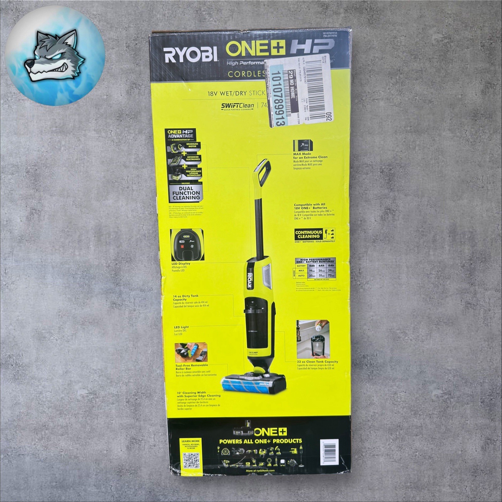 Ryobi ONE+ HP 18V Cordless SWIFTClean Wet/Dry Stick Mop and Vacuum