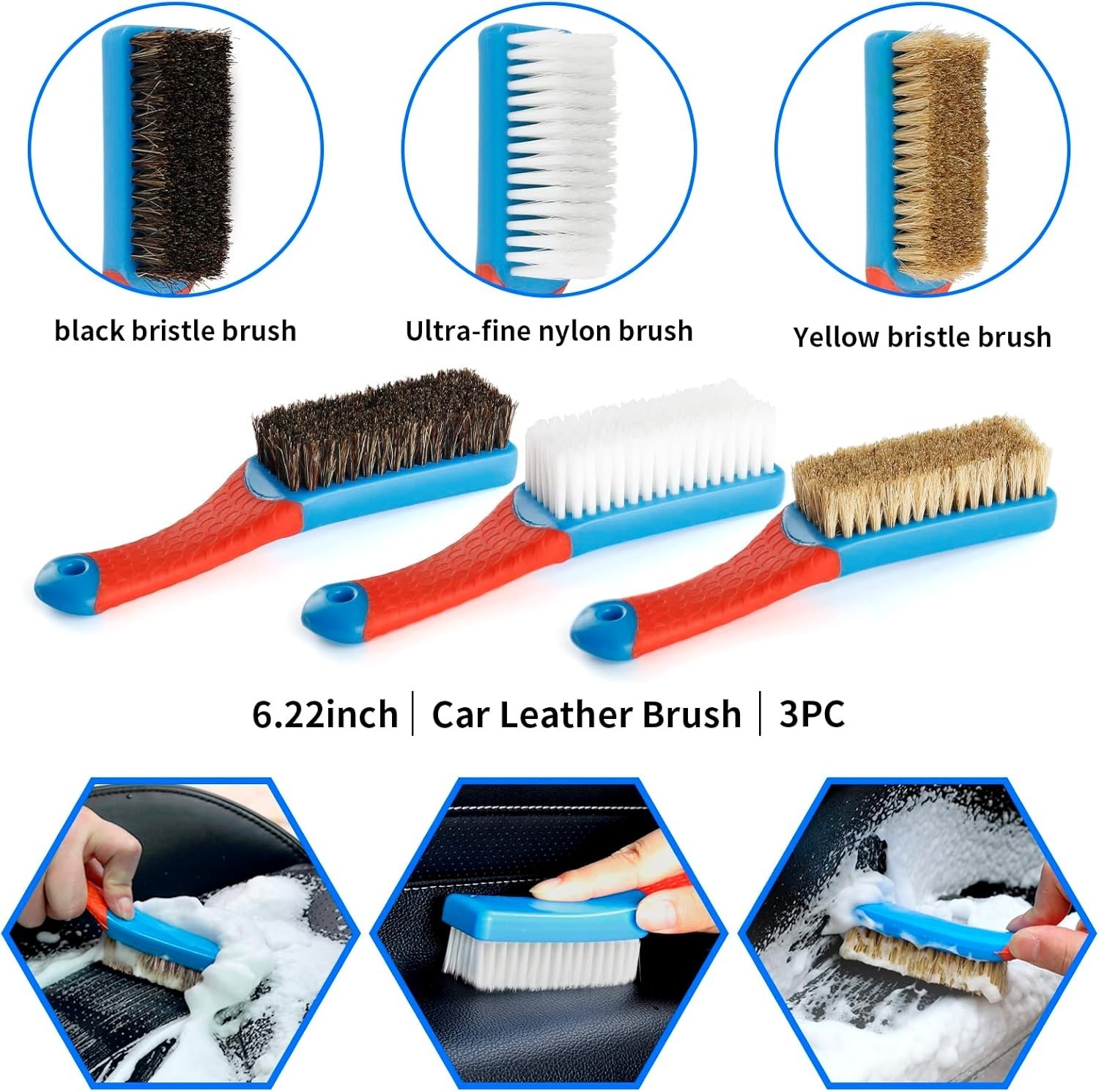 17Pcs Car Interior Detailing Kit with Windshield Cleaning Tool, Detailing Brush