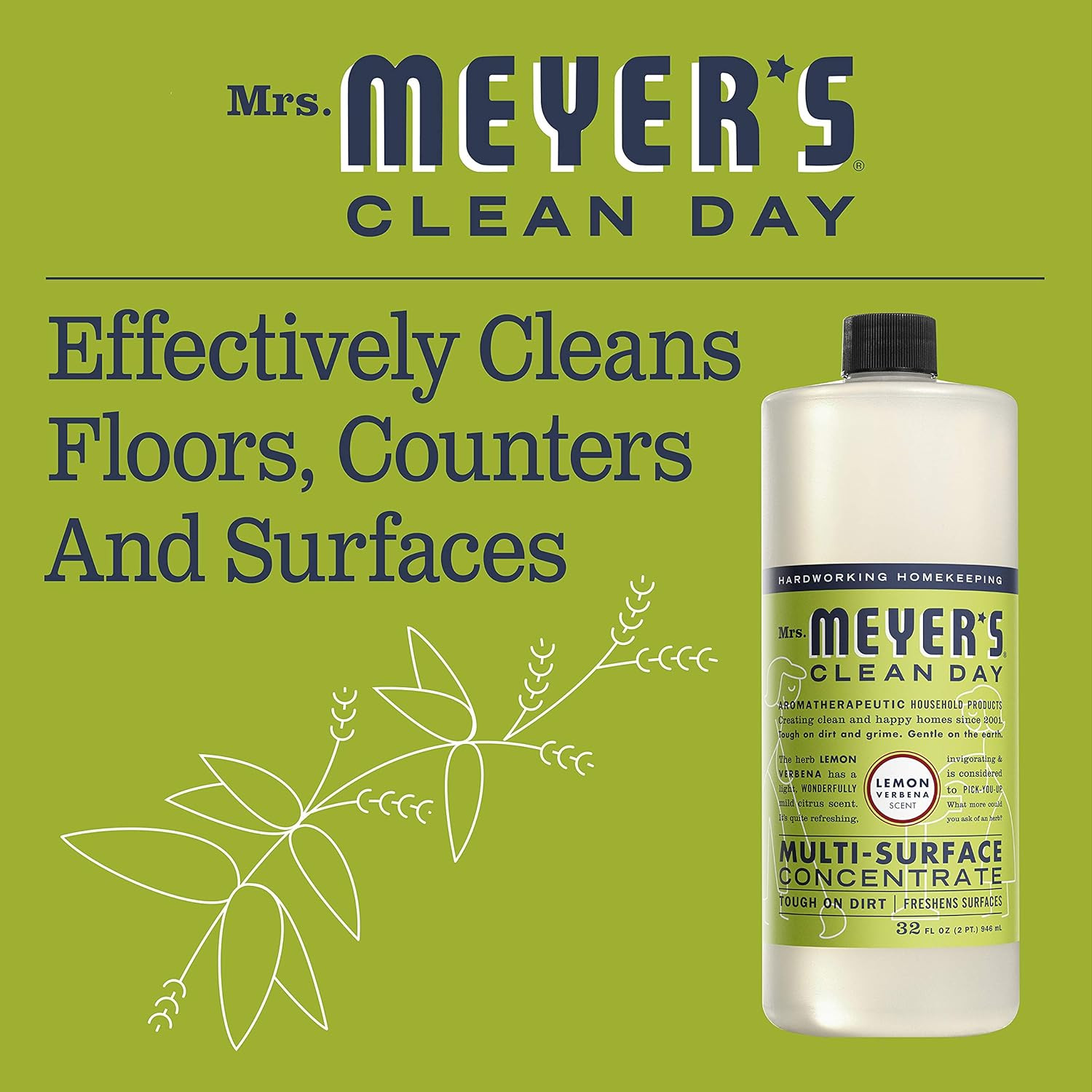 CLEAN DAY Multi-Surface Cleaner Concentrate, Use to Clean Floors, Tile, Counters
