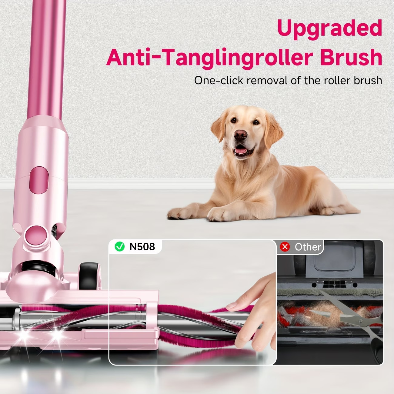 8-in-1 50Kpa Cordless Vacuum Cleaner Home Office 1.5L Powerful Stick Lightweight