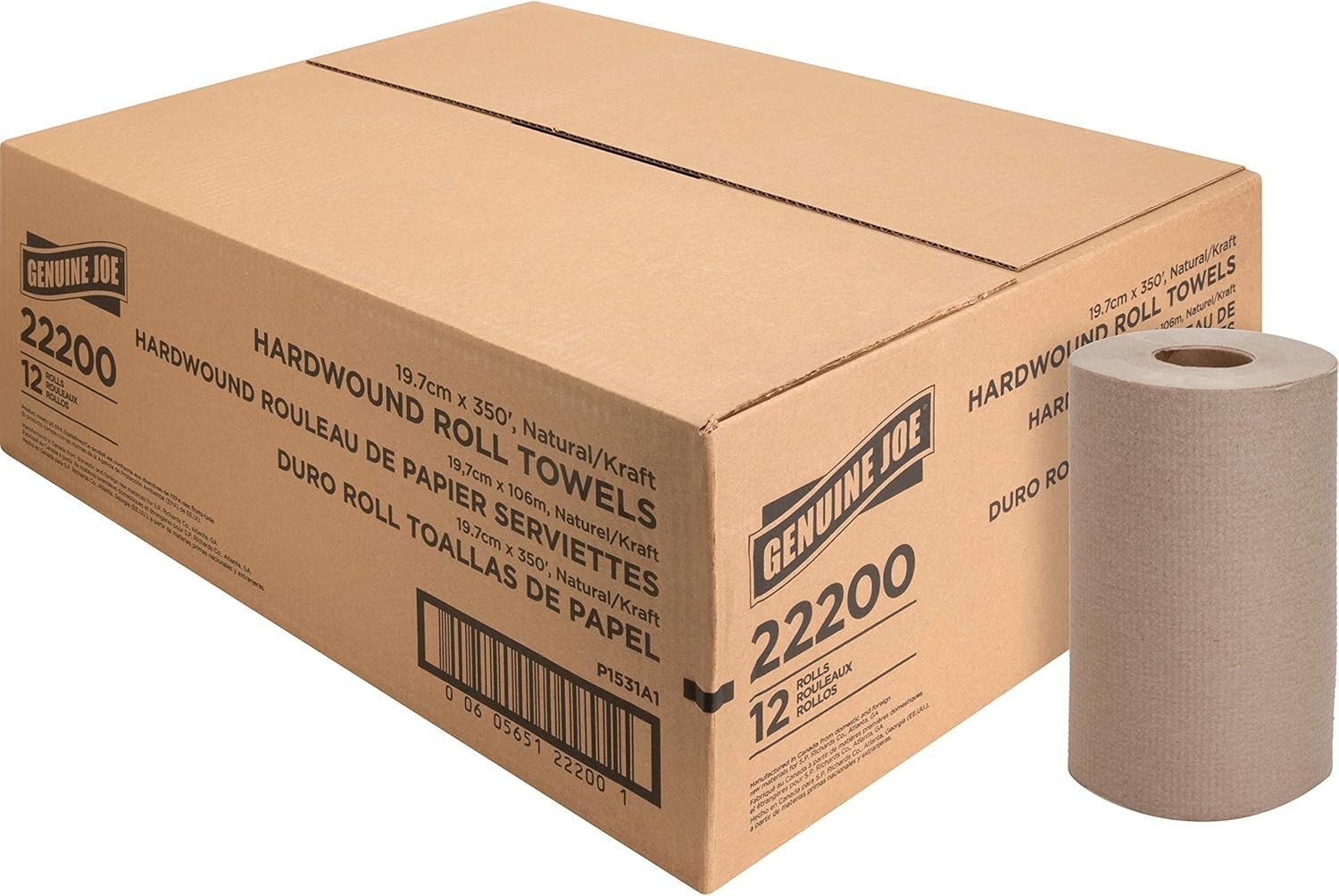 Hardwound Roll Towels Kraft Paper Towels for Commercial Dispenser 12 Pk