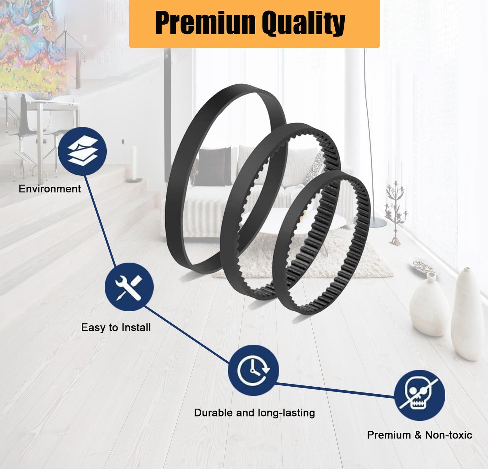 Vacuum Replacement Belt for Bissell ProHeat 2X Revolution Pet Pro Carpet Clea…