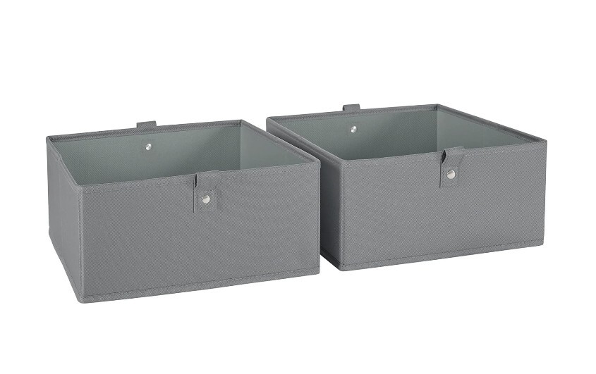 2pc 10.5in W x 5in H Folding Storage Bin Set – Gray