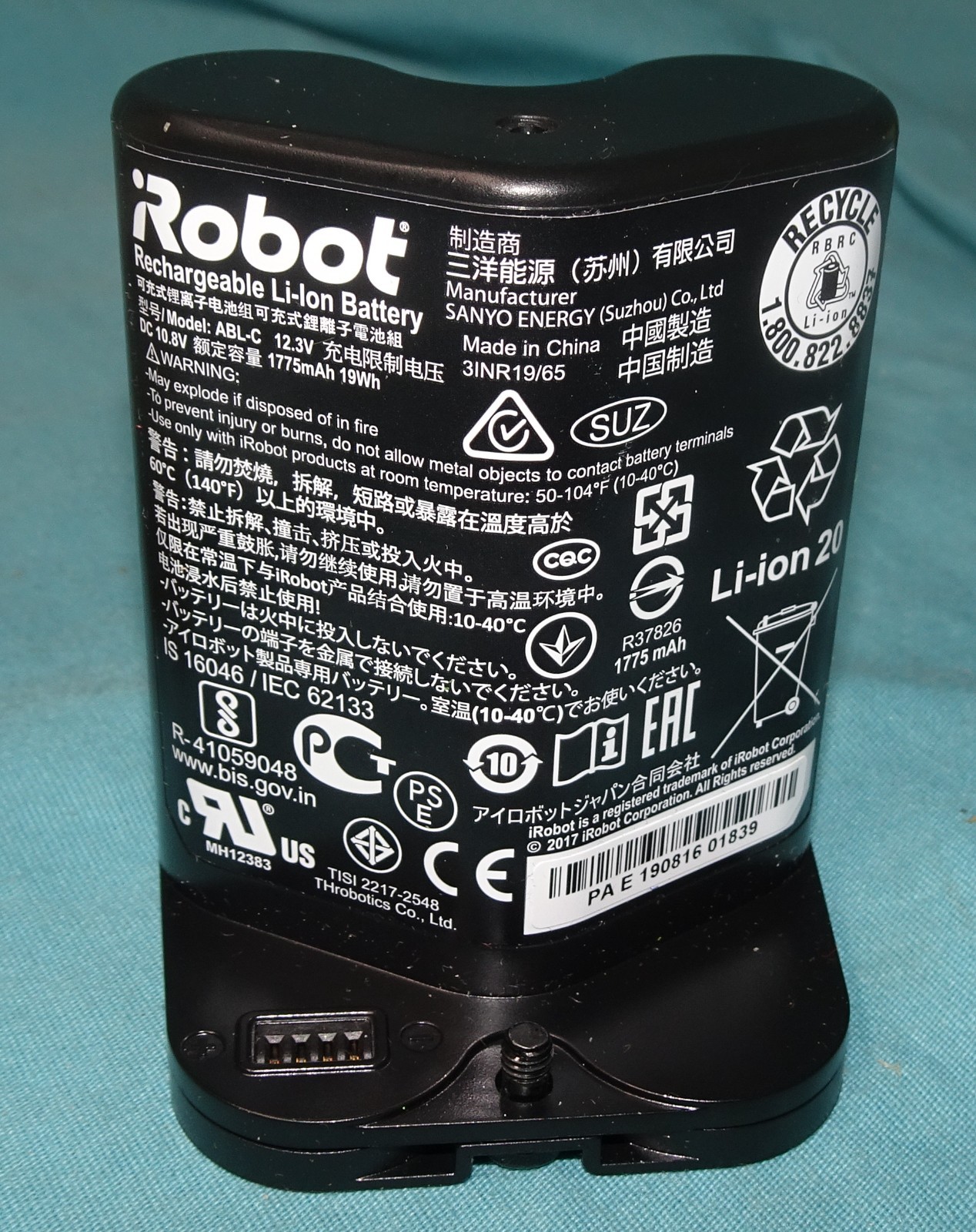= Genuine ABL-C Battery For iRobot Braava Jet m6 Ultimate Robot Mop 3INR 19/65