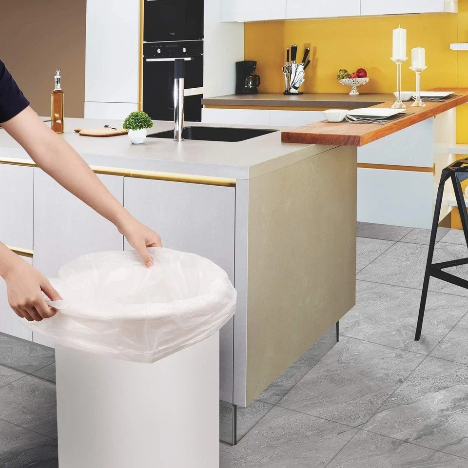 13 Gallon Garbage-Bags Tall Kitchen Compostable-Trash-Bag – White Biodegradable
