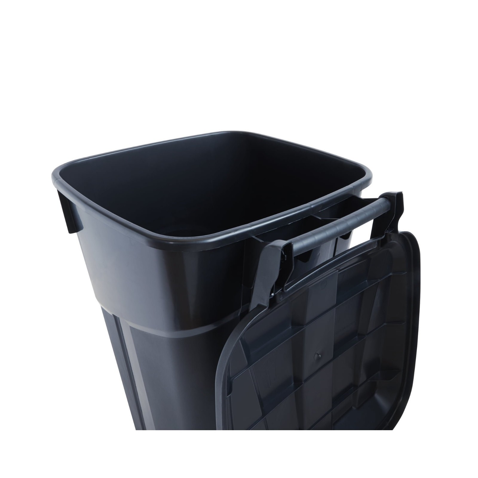 Hyper Tough 32 Gallon Wheeled Garbage Can Heavy Duty Attached Lid Black