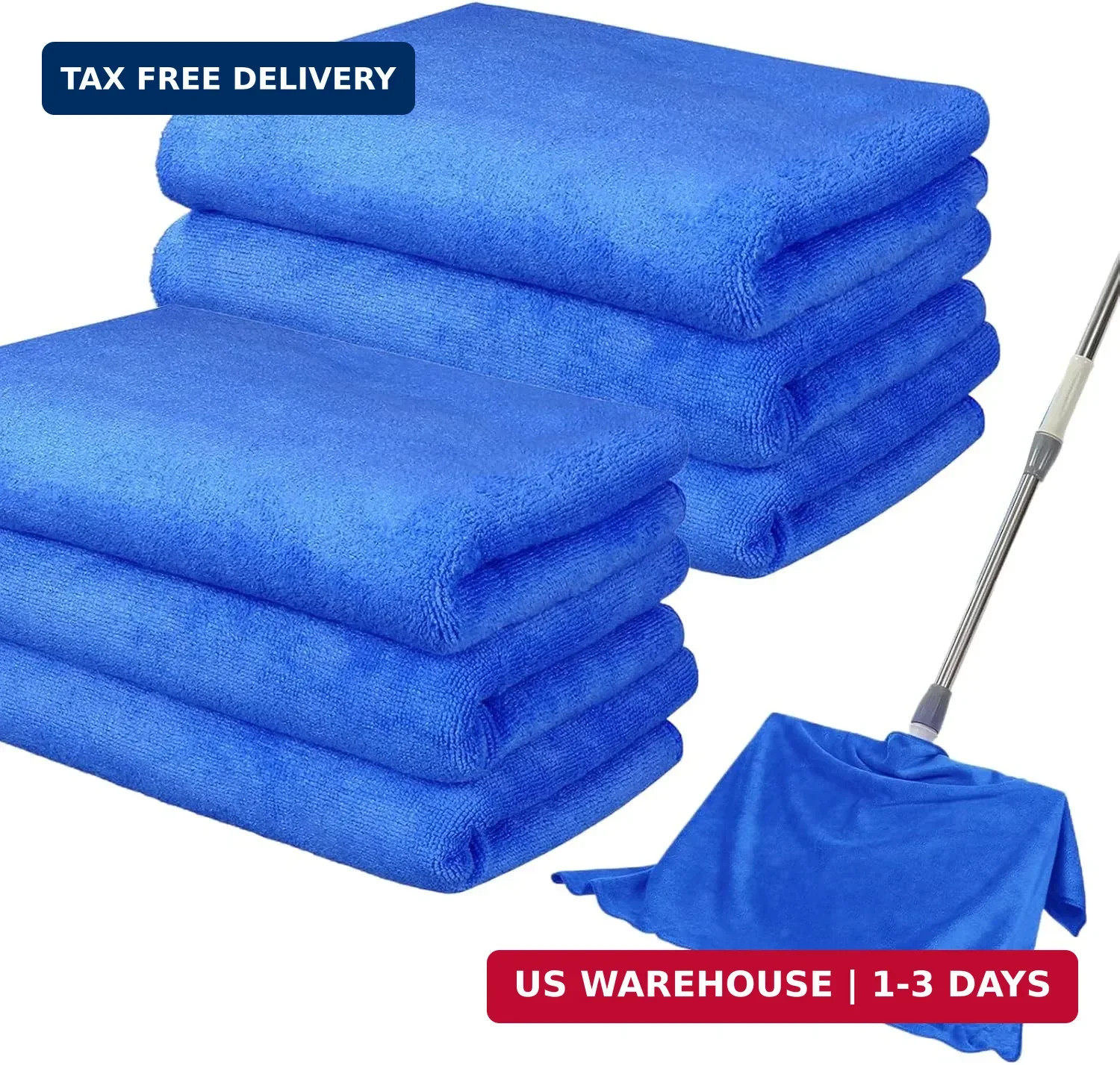6 Pack Microfiber Cleaning Cloths Extra Large 30″ x 20″,XL Rags Washable Reusabl