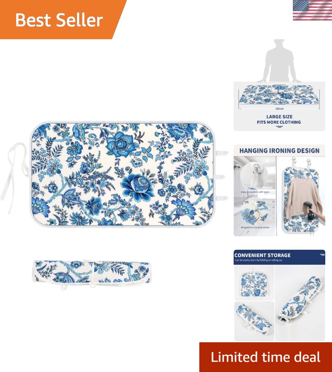 33” Cotton Ironing Pad – Scorch Resistant and Lightweight for Convenient Ironing
