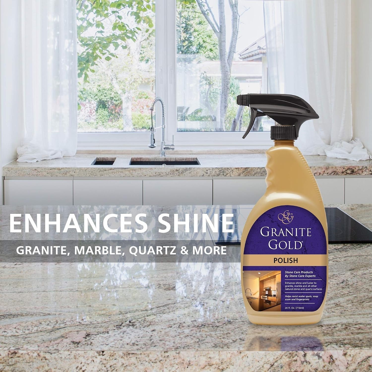 Natural Stone Cleaner Spray – 24 Oz Polish for Marble & Travertine Surfaces
