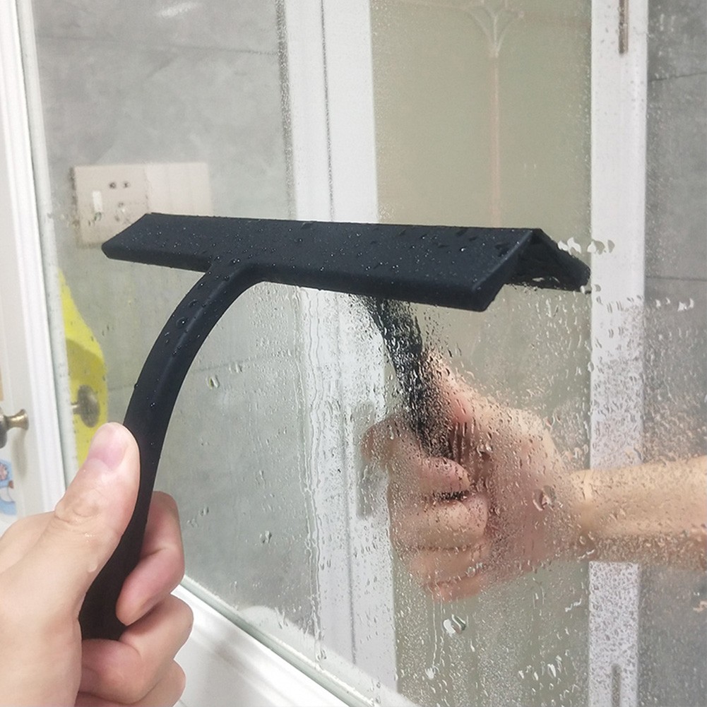 Silicone Squeegee Wiper with Hook Bathroom Shower Tile Scraper Tool (S)