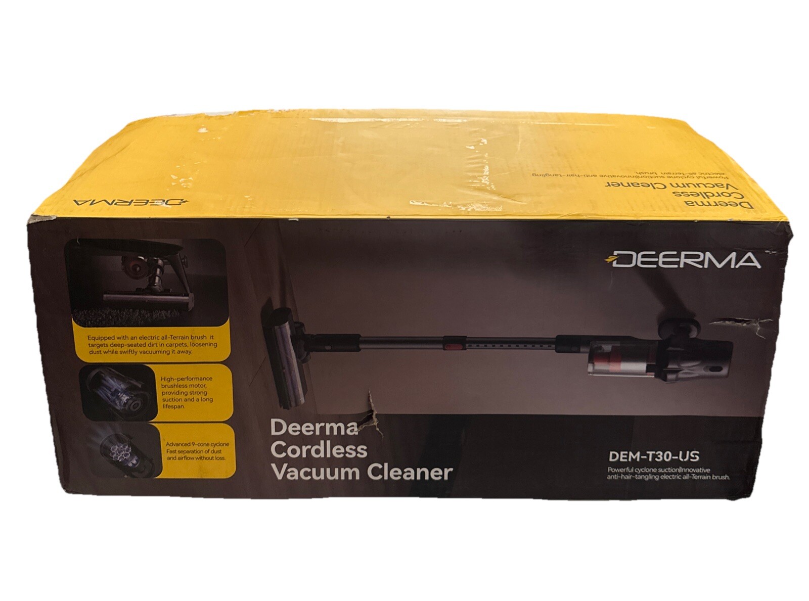 Deerma Cordless Stick Vacuum Cleaner, 240W Vacuum Cleaners, Anti-Tangle DEM T30