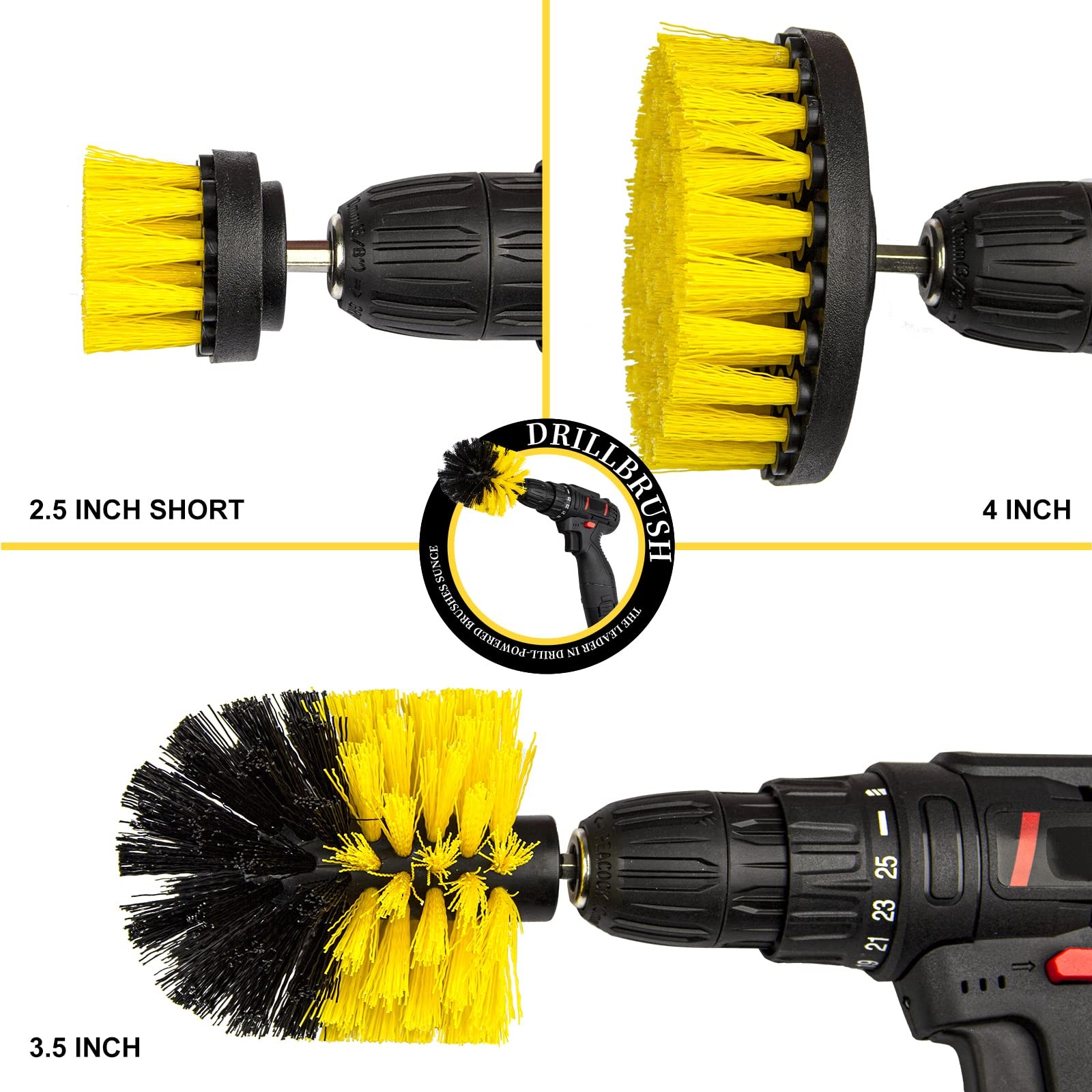Drill Brush Attachment Set Adapt Drill Brush For Bathroom Surfaces Grout Floor T