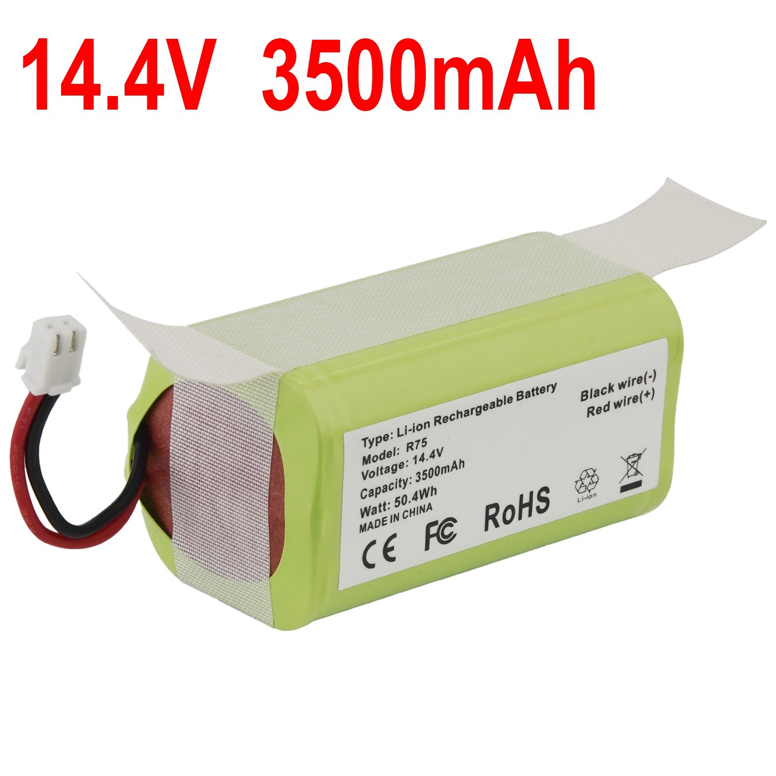 RVBAT850 Battery for Shark Ion Robot Vacuum RV1001AE R75 14.4V 3500mAh 2-Prong