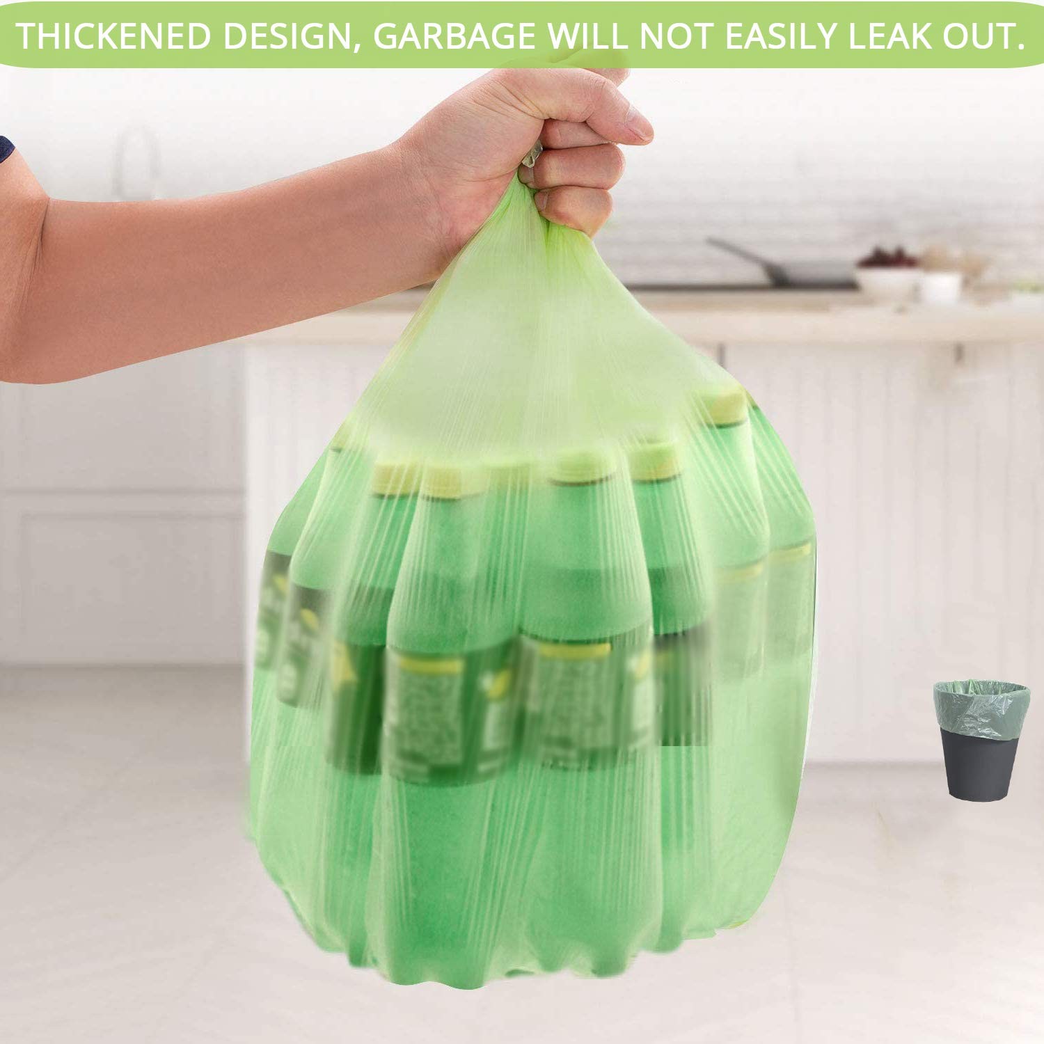 2 Gallon Compostable Trash Bags Small Biodegradable Garbage Bags 7.5 Liters Wast