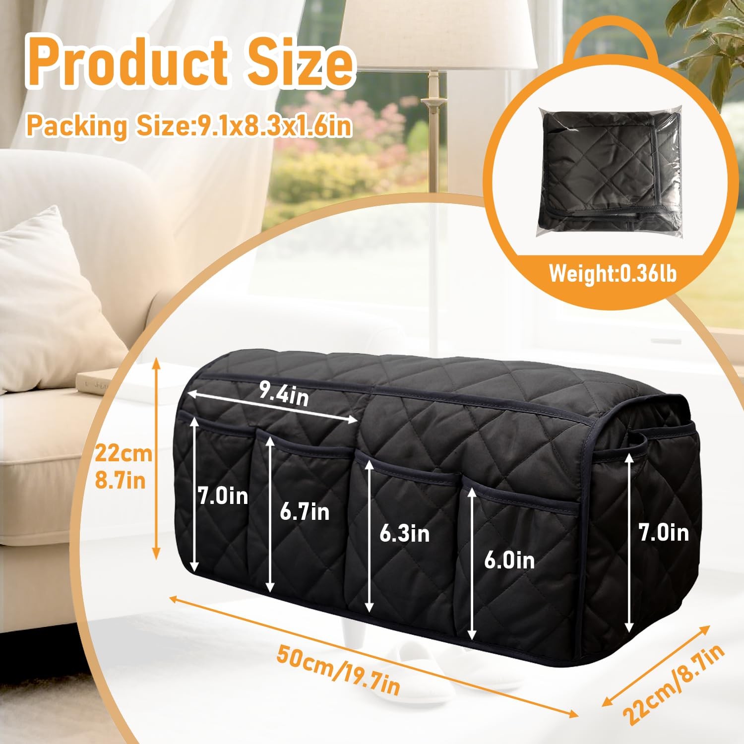 Armchair Caddy, Sofa Armrest Organizer, Non Slip Remote Control Holder for Re…
