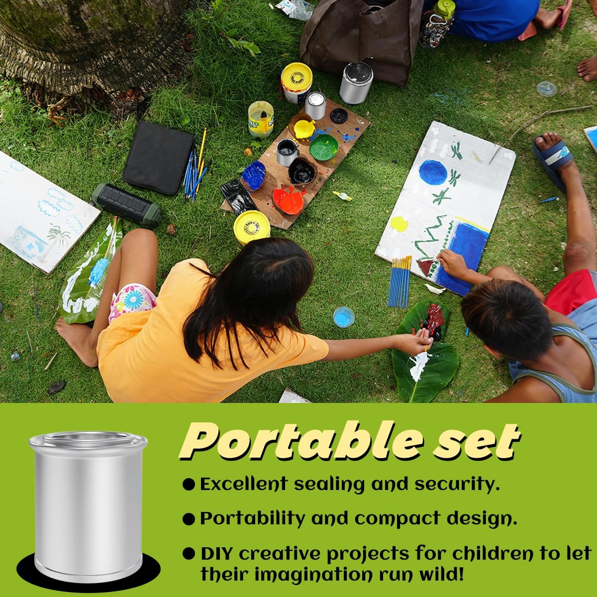12 Pack Empty Paint Cans with Lids 1/4Pint 1/2 Cup Storage Container DIY