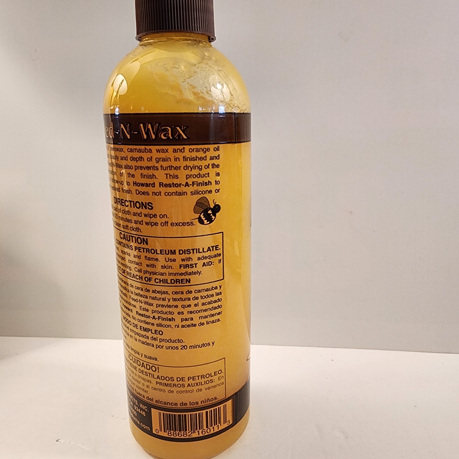 Howard Feed-N-Wax Wood Polish & Conditioner 15.7oz of 16oz OPEN/USED