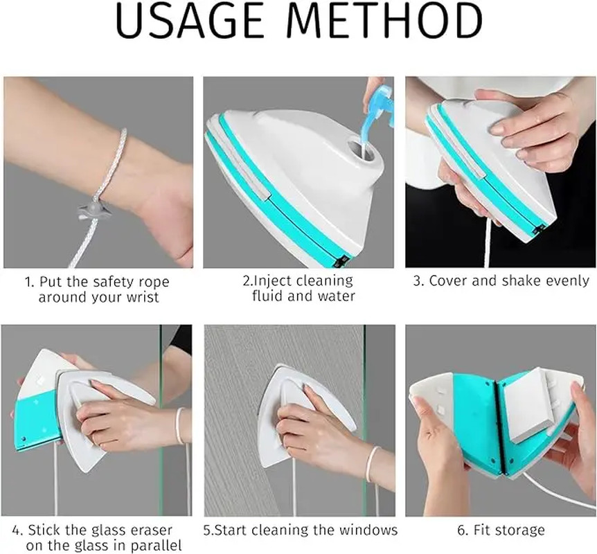 Double Sided Magnet Windows Cleaner Automatic Drainage Wiper Glass Window Washer