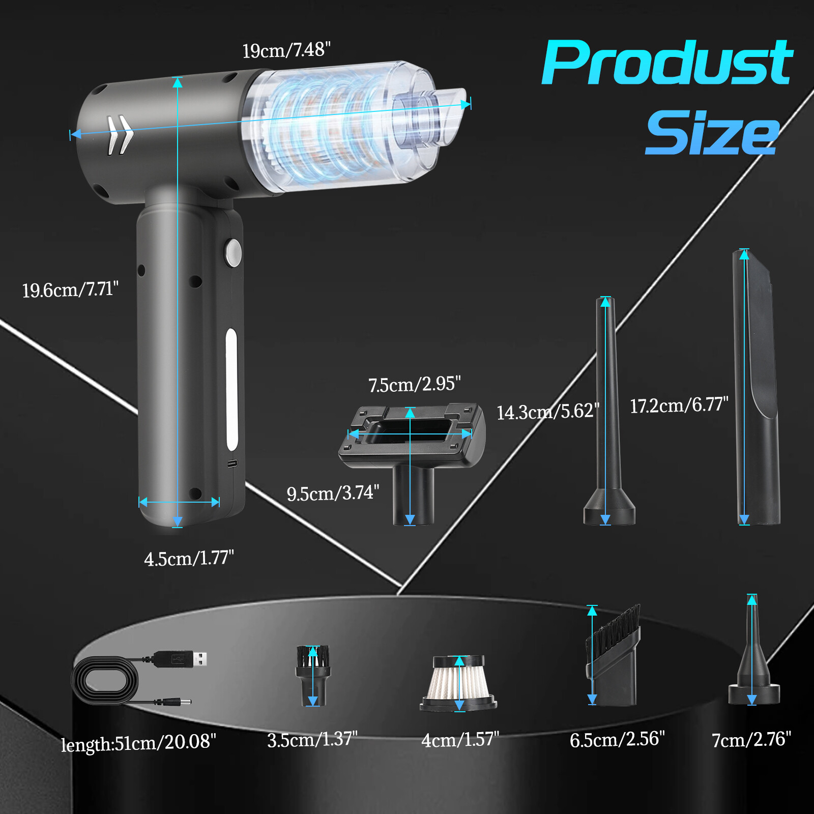 3in1 Car Home 120W Vacuum Cleaner Air Blower Cordless Handheld Rechargeable Mini