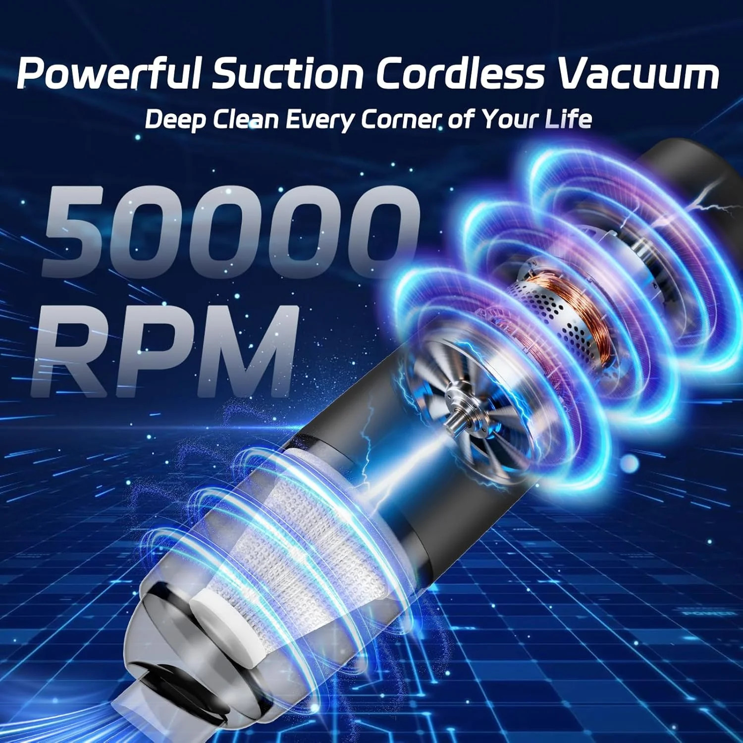 Handheld Vacuum Cordless Mini Vacuum Cleaner Portable 13000 PA Suction Power wit
