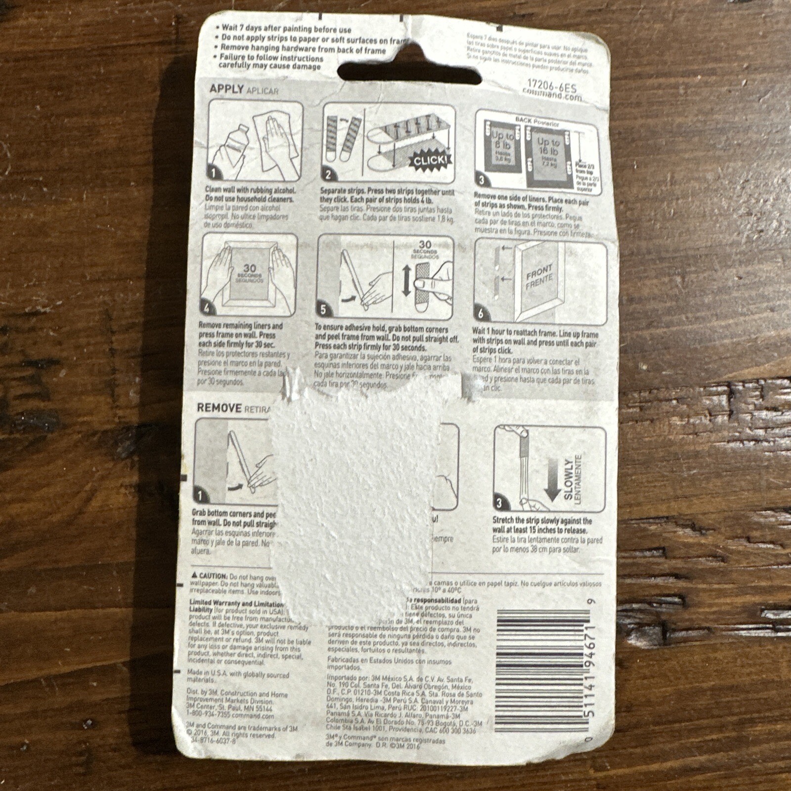 Command 16 lb Large White Picture Hanging Strips, 6 Large pairs