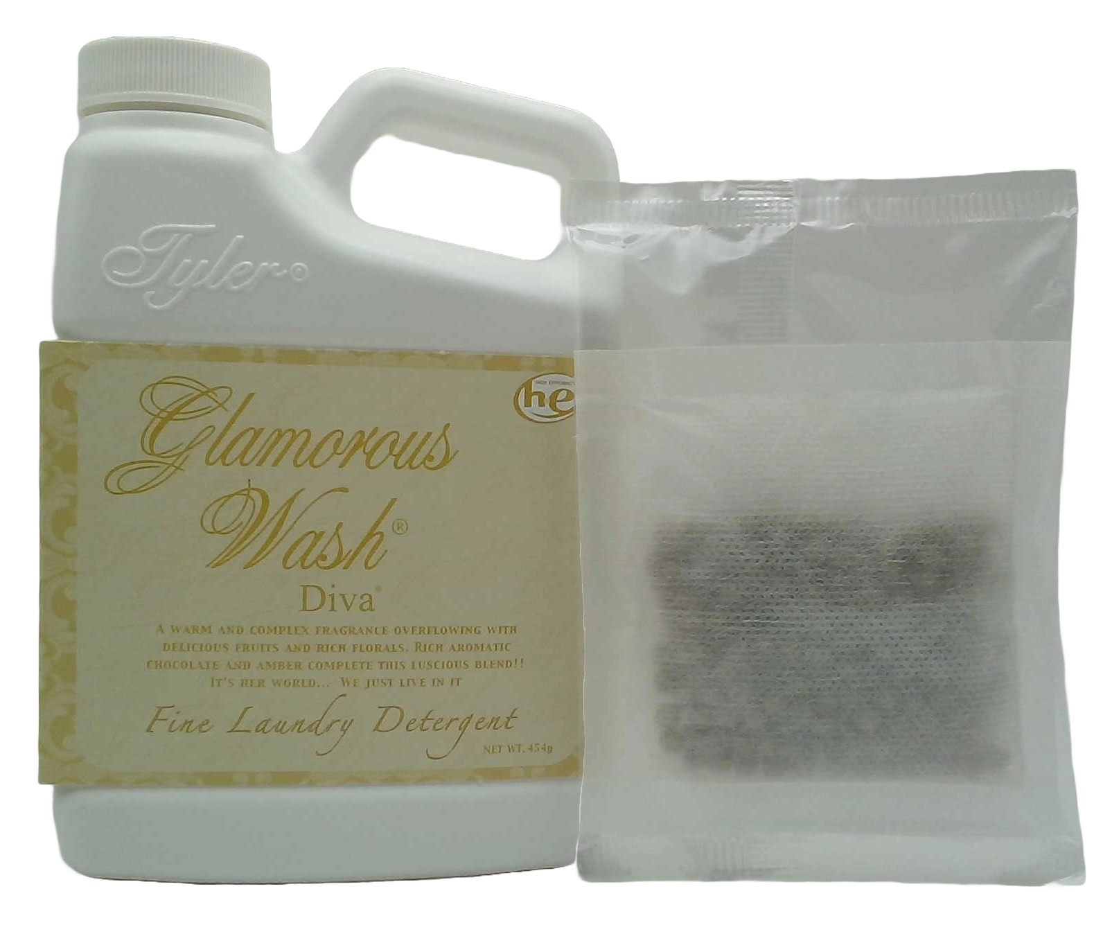 Tyler Candle – Glamorous Wash – Diva fragrance with sachet pouch – 16oz / 454g
