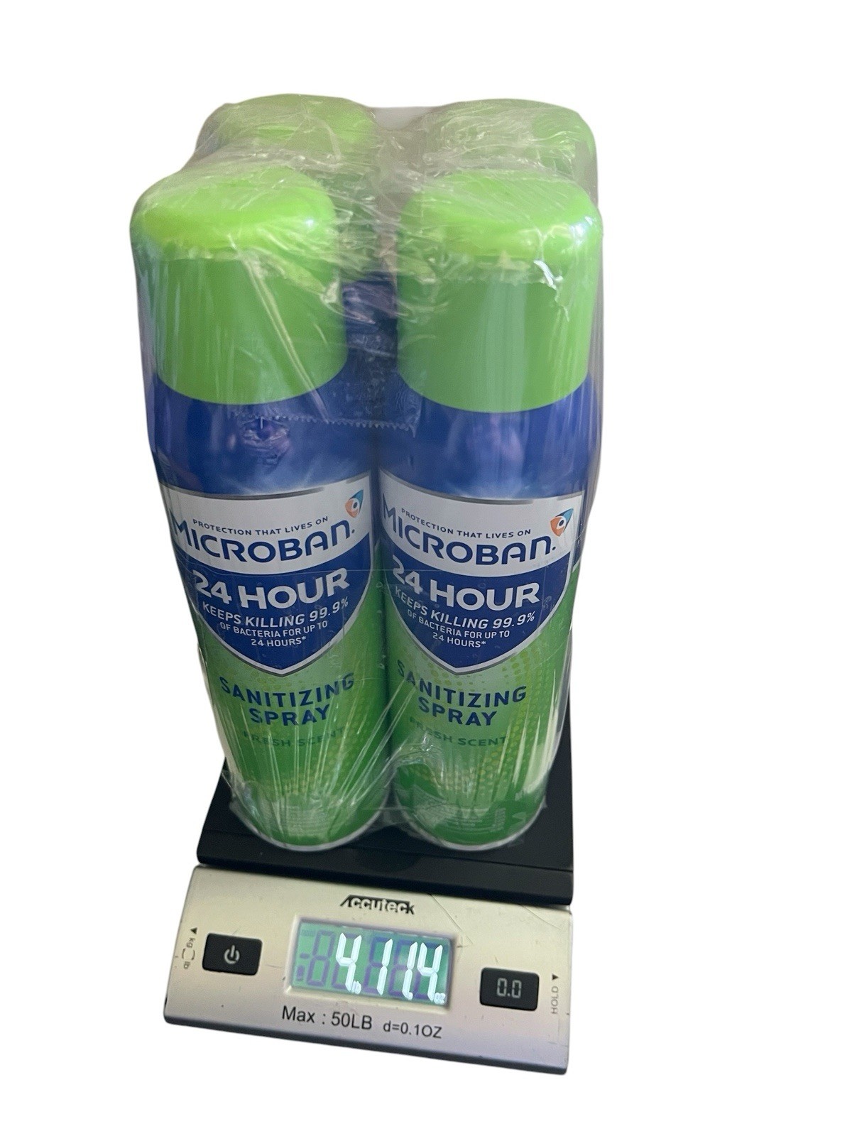 MICROBAN 24 Hour Sanitizing Spray – Fresh Scent – 15oz (4-Pack) NEW