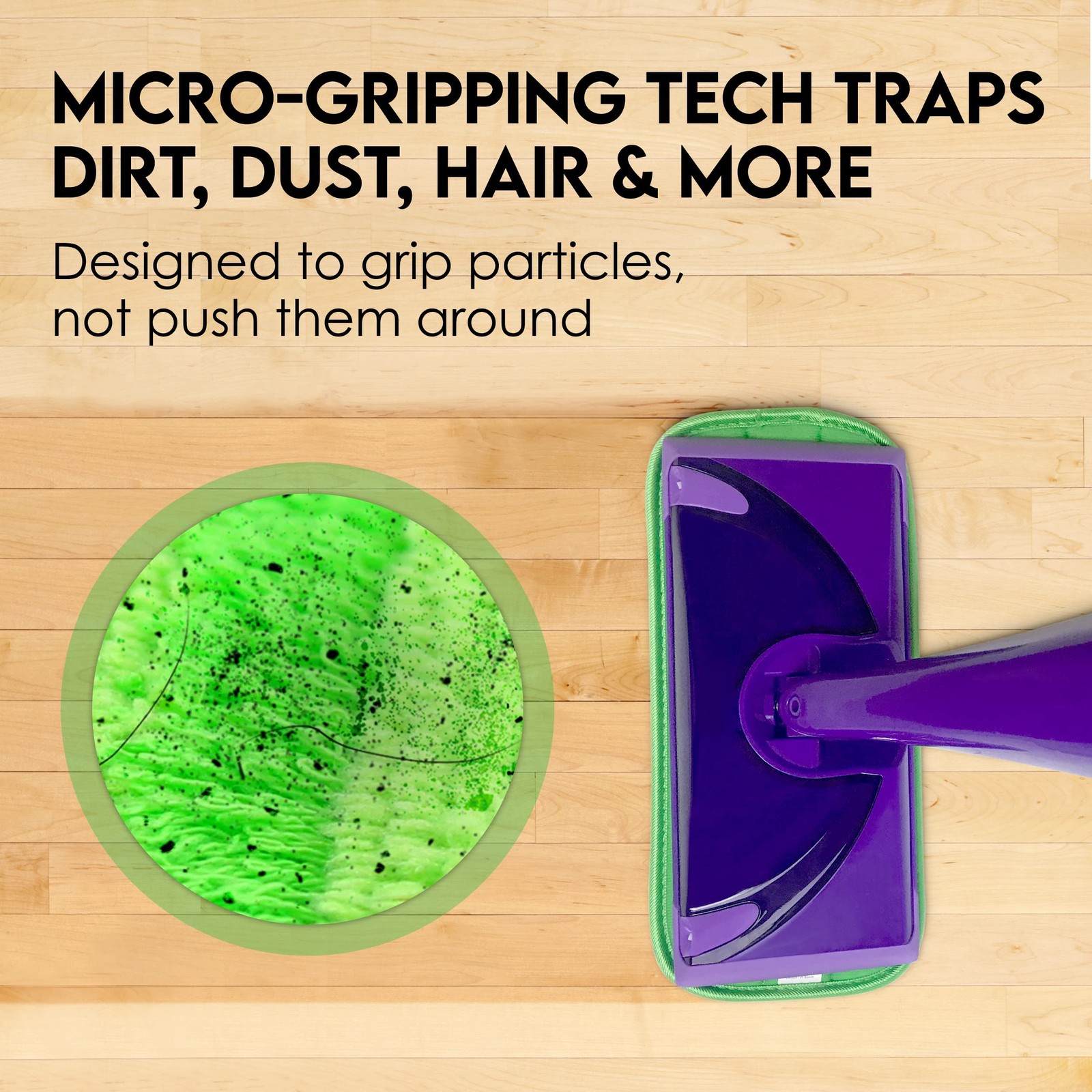 Universal Mop Pads, Microfiber, Washable, 2 Pack, 12 Inch, Green