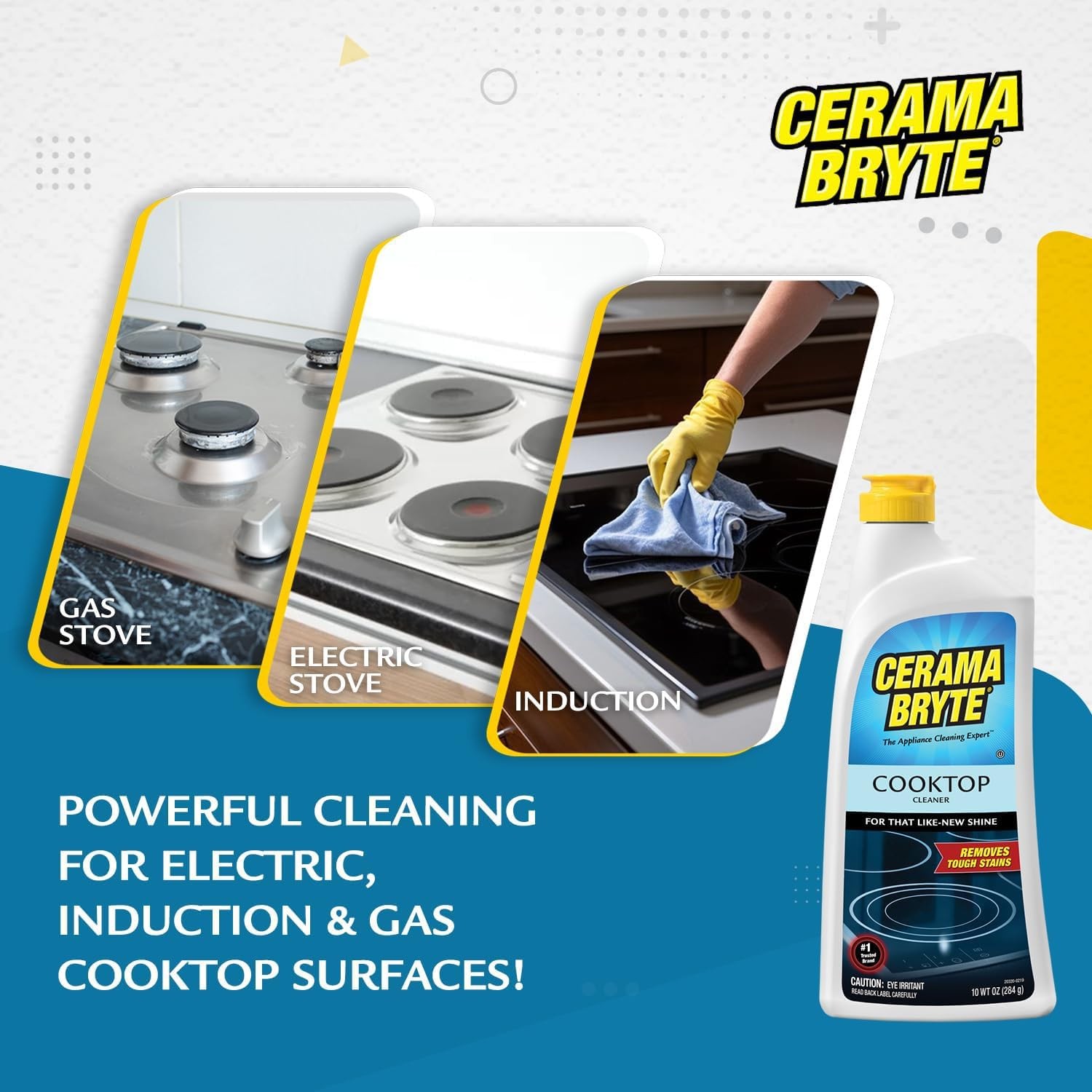 Cerama Bryte Combo Kit Pads & Removes Tough 10 Ounce (Pack of 1), 3 Pack