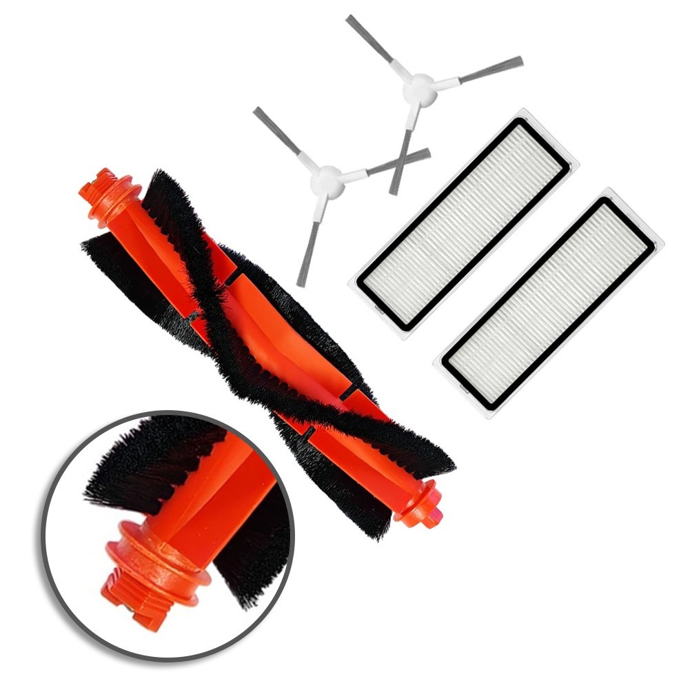 For Xiaomi S40C E101 Vacuum Cleaner Main Brush Side Brush and Filter Kit 1 Set
