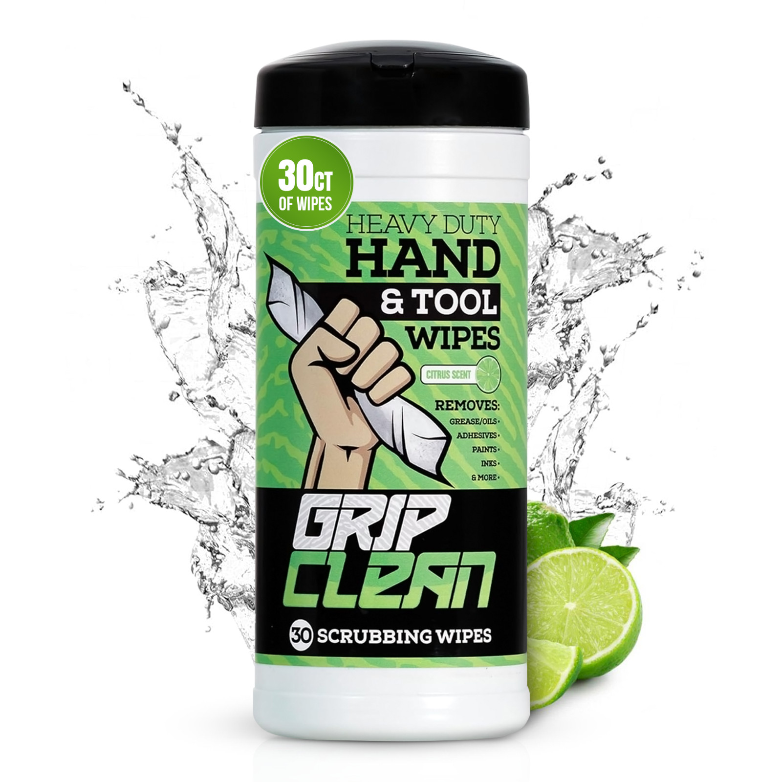 Grip Clean Heavy Duty Hand & Tool Cleaning Wipes – Waterless Hand Cleaner