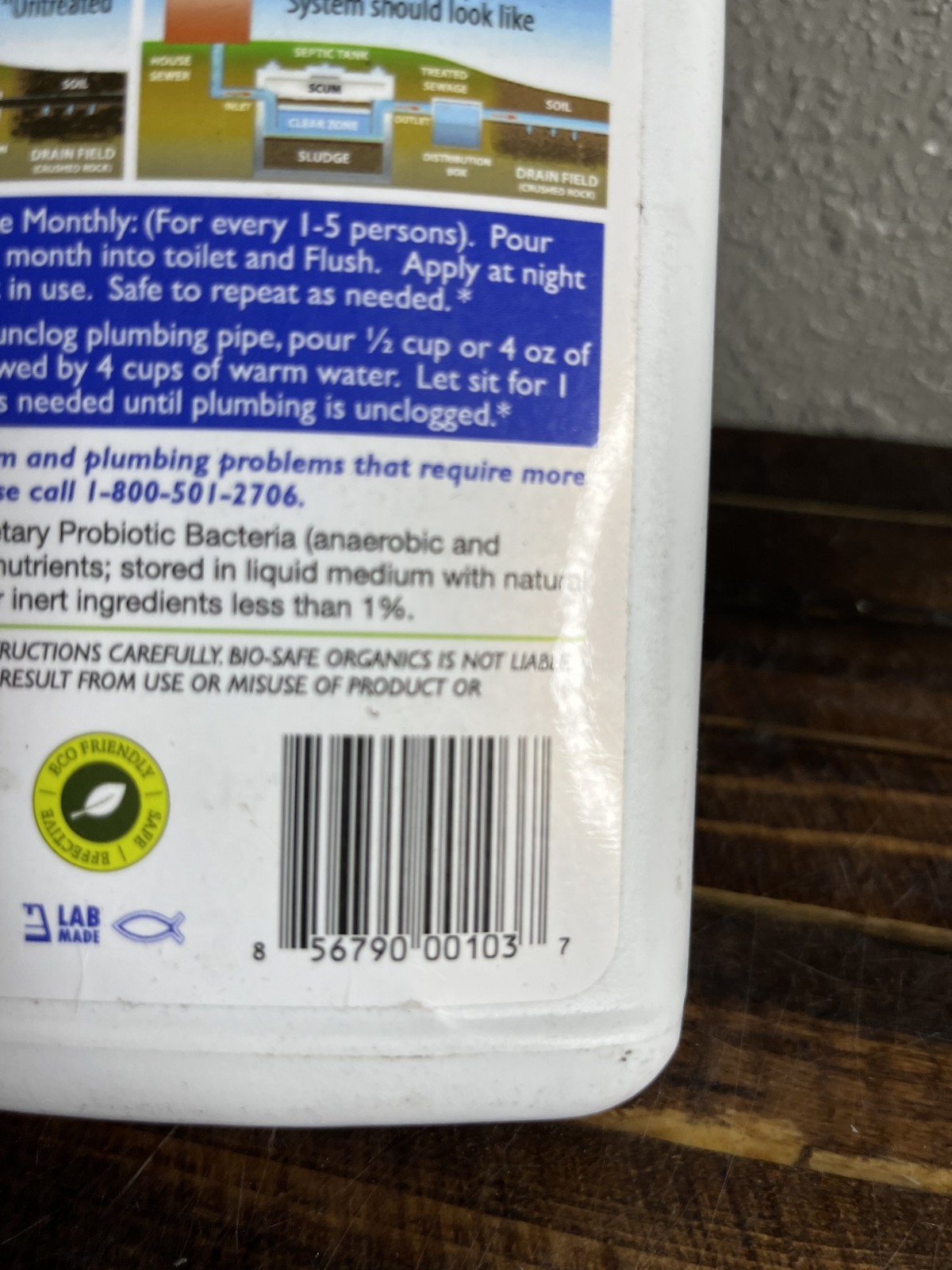 Bio-Safe Organics DrainFix & Septic Restorer Bacterial Enzyme Cleaner 32 fl oz