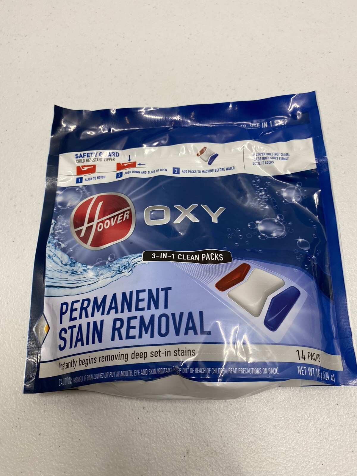 Hoover Oxy Permanent Stain Removal 3 In 1 Clean Packs – 14 Easy-to-Use Pods New!