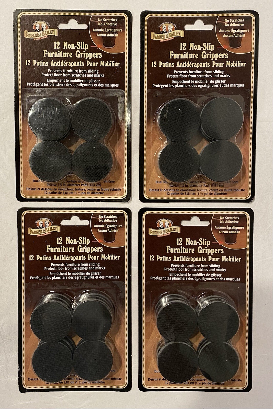 Parker & Bailey 48 Non-Slip Furniture Grippers 1.5in diameter (4 – 12 packs) New