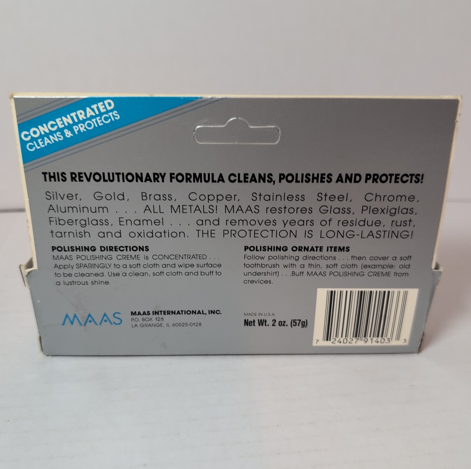 2oz Tube Maas Metal Polish Creme – Used 1.35 Oz Remain