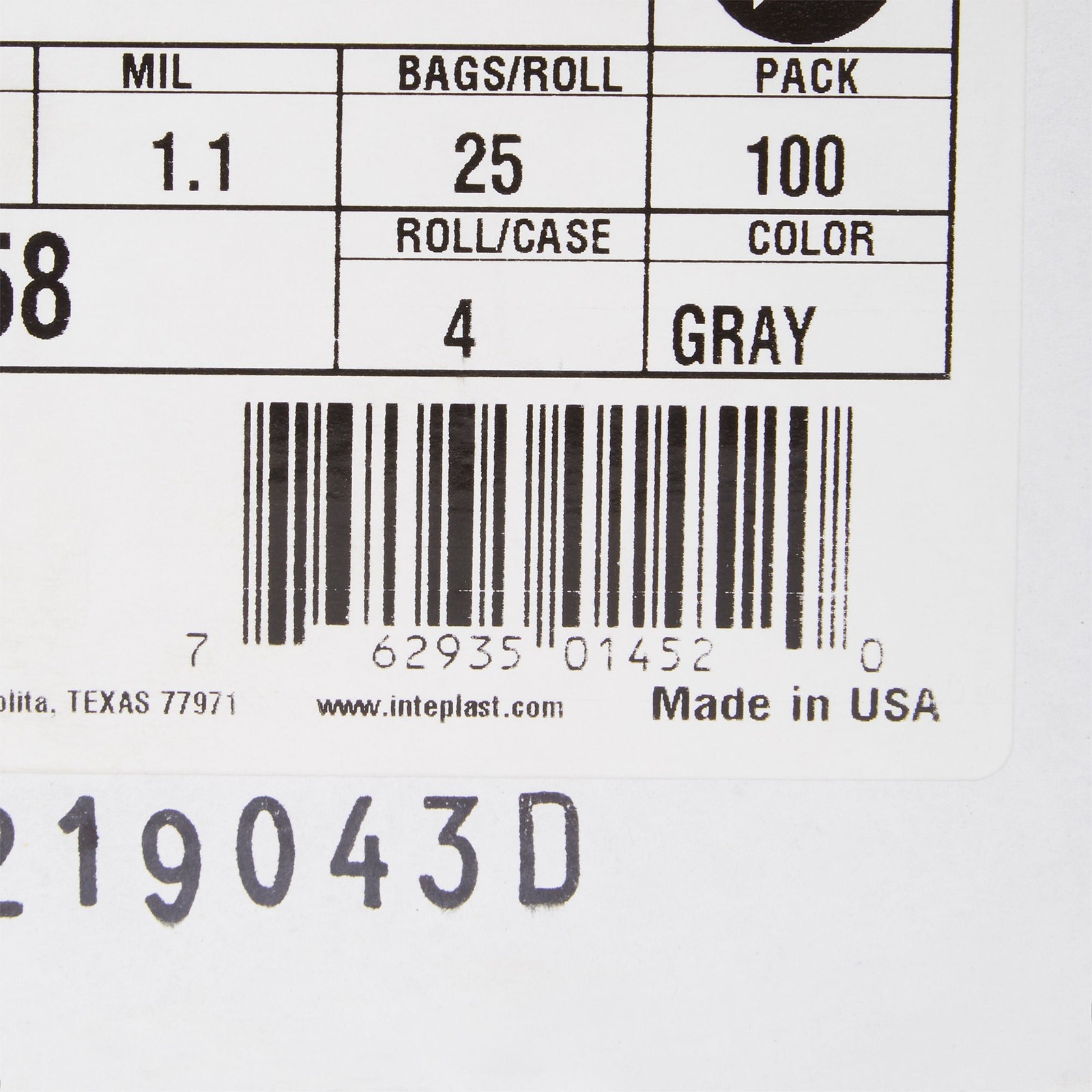 McKesson Trash Bag Extra Heavy Plus Duty 38 x 58″ 45 gal. 1.1 mil Case of 100