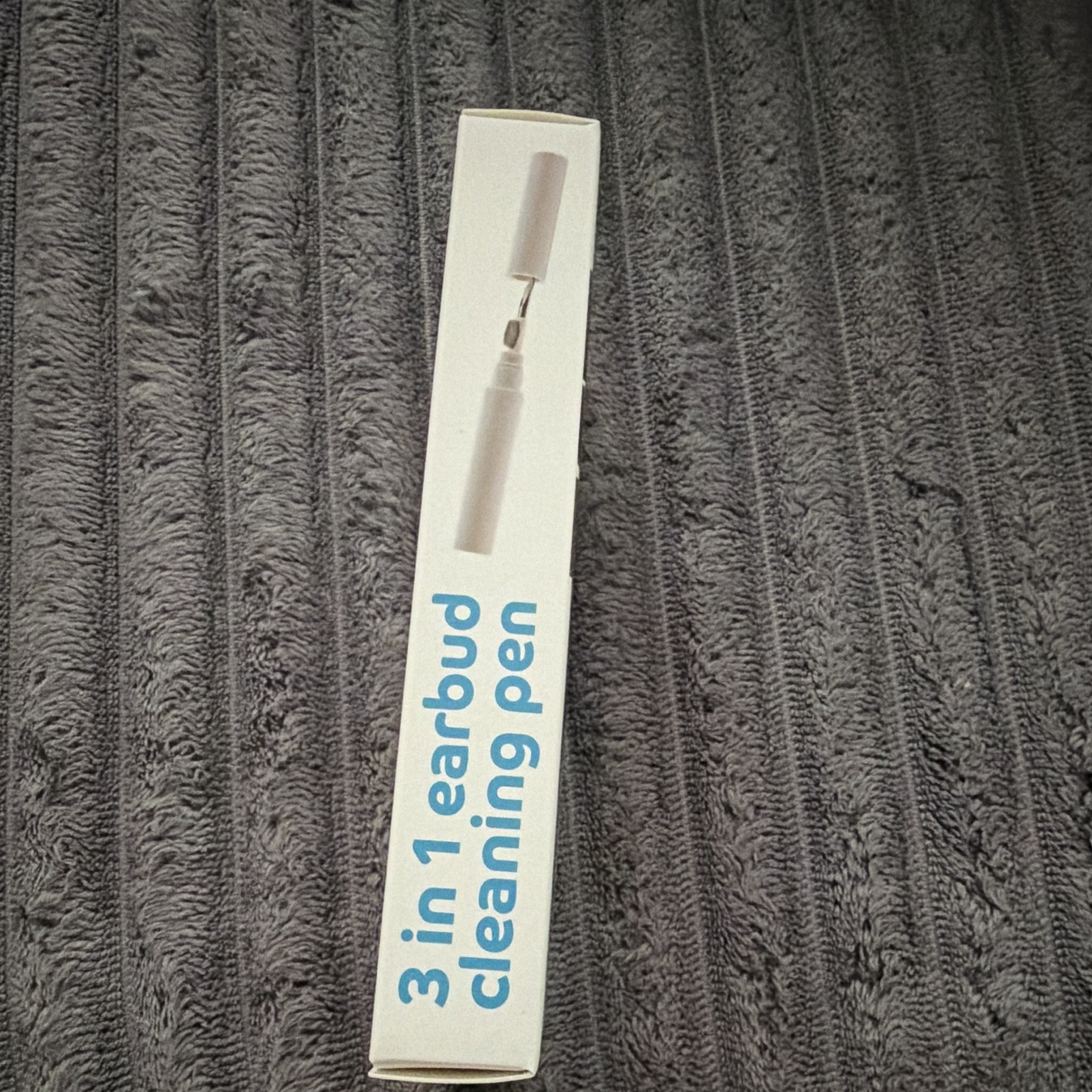 Aconic 3-in-1 Earbud Cleaning Pen Microfiber Brush Metal Nib, White/Gray