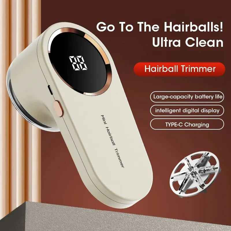 Lint Remover for Clothing LED Digital Electric Pellet Fluff Remover USB Recharge