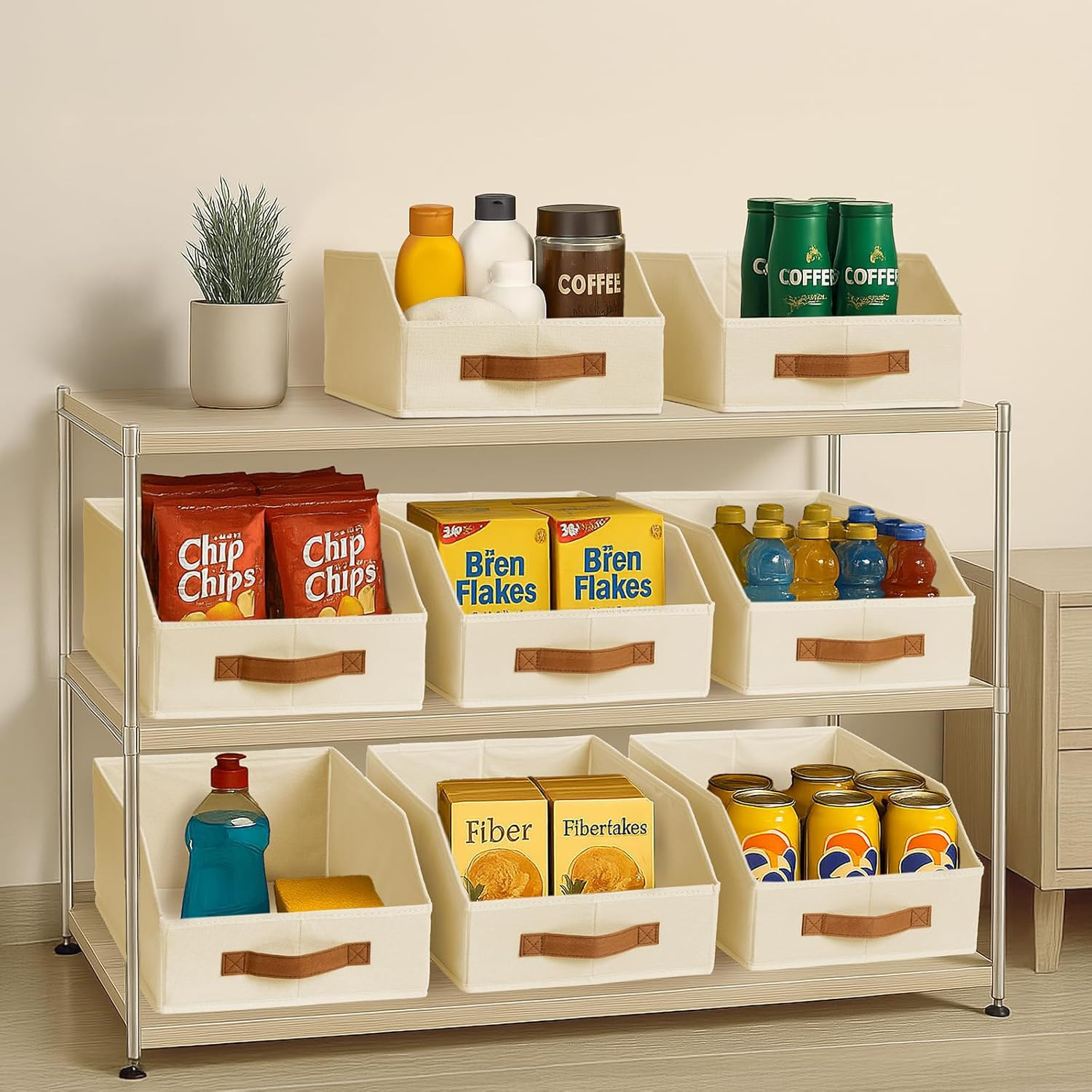 Fabric Storage Bins for Organizing – 6 Pack Large Trapezoid Collapsible Storage