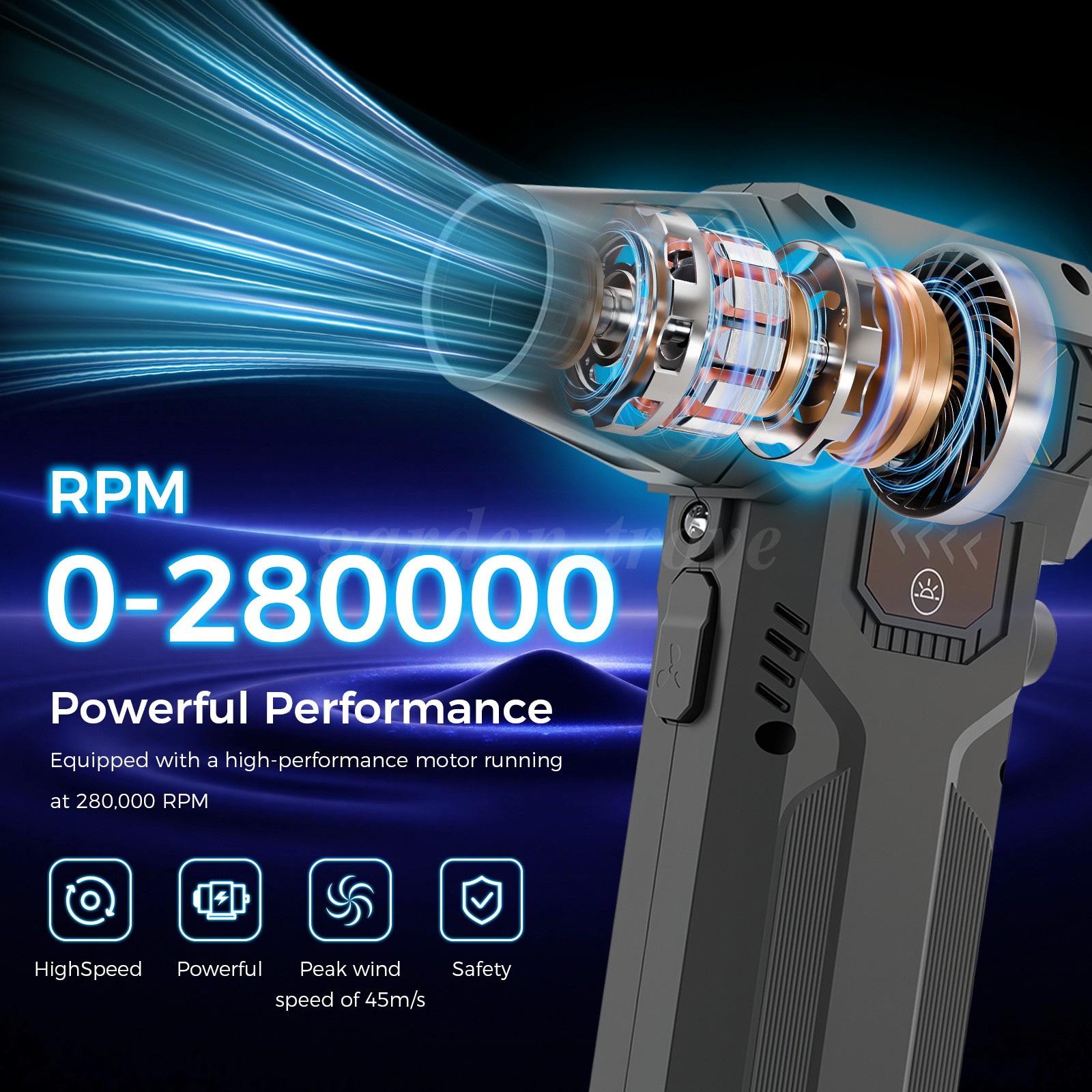280000RPM Electric Air Duster Cordless Mini Jet Dry Blower Portable Turbo Fan US