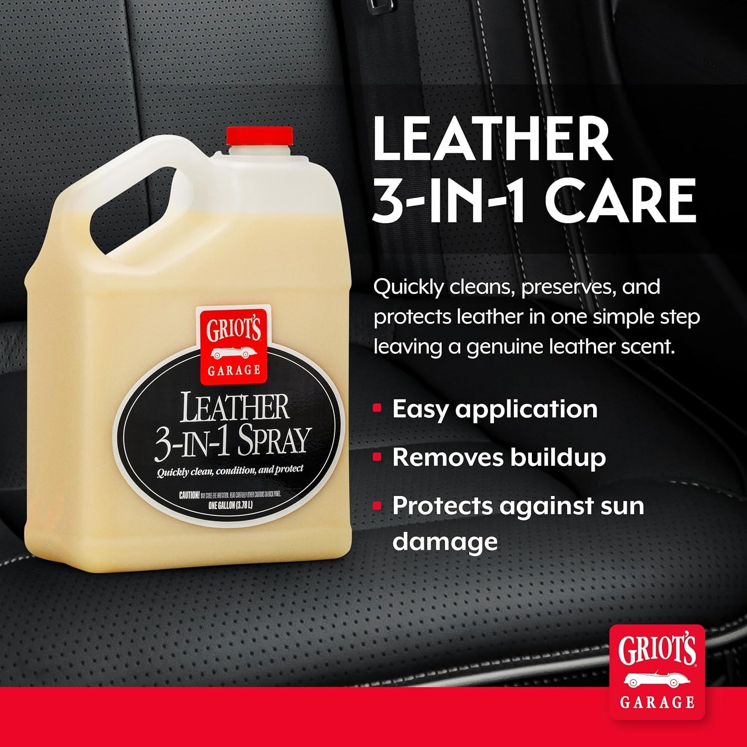 128 Fl Oz Unscented Leather Care Spray – Cleaner & Conditioner for Auto and Home