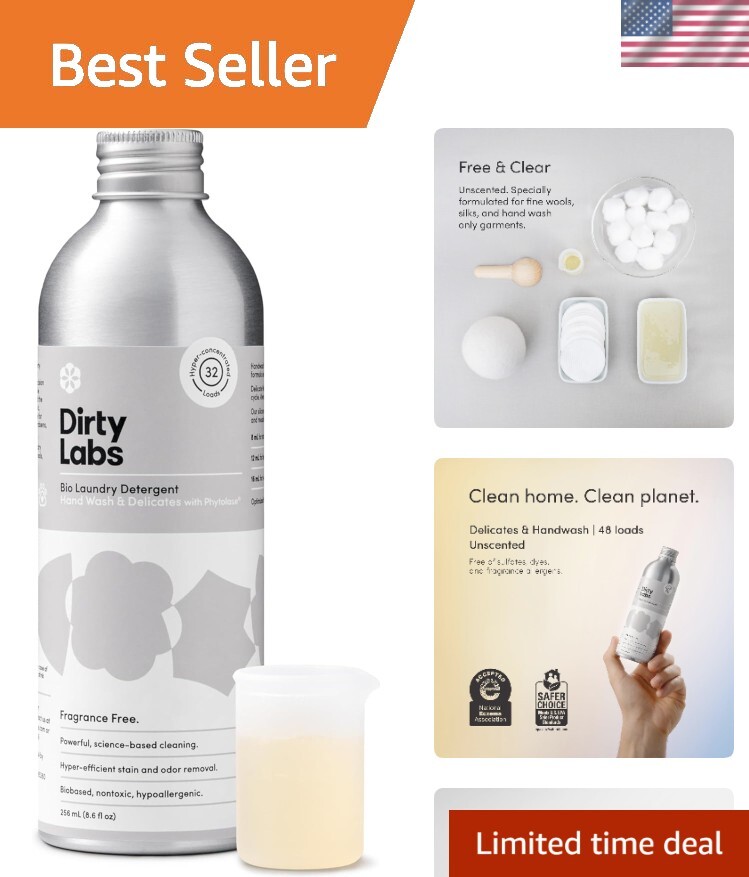 Gentle, Non-Toxic Detergent for Delicate Fabrics – 32 Loads in 8.6 Fl Oz