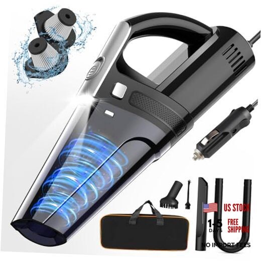 DRECELL Car Vacuum, Portable Car Vacuum Cleaner with 7000PA Suction, DC Black