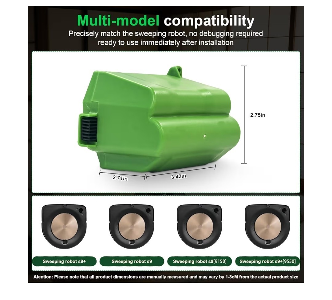 Specification: 14.4V, 5200mAh. Suitable for Long-Lasting Power Supply for iRobot
