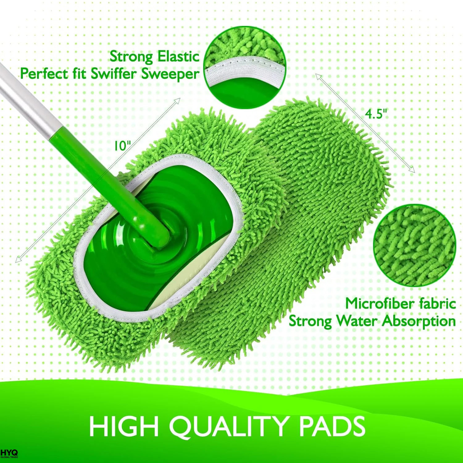 2 tampones de microfibra reutilizables, compatibles con Swiffer