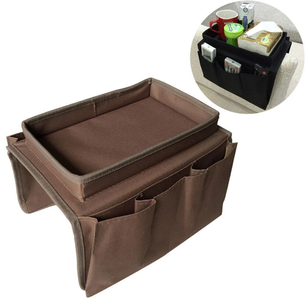 Sofa Armrest Organizer 6 Pocket TV Remote Holder Chair Beside Couch Bag