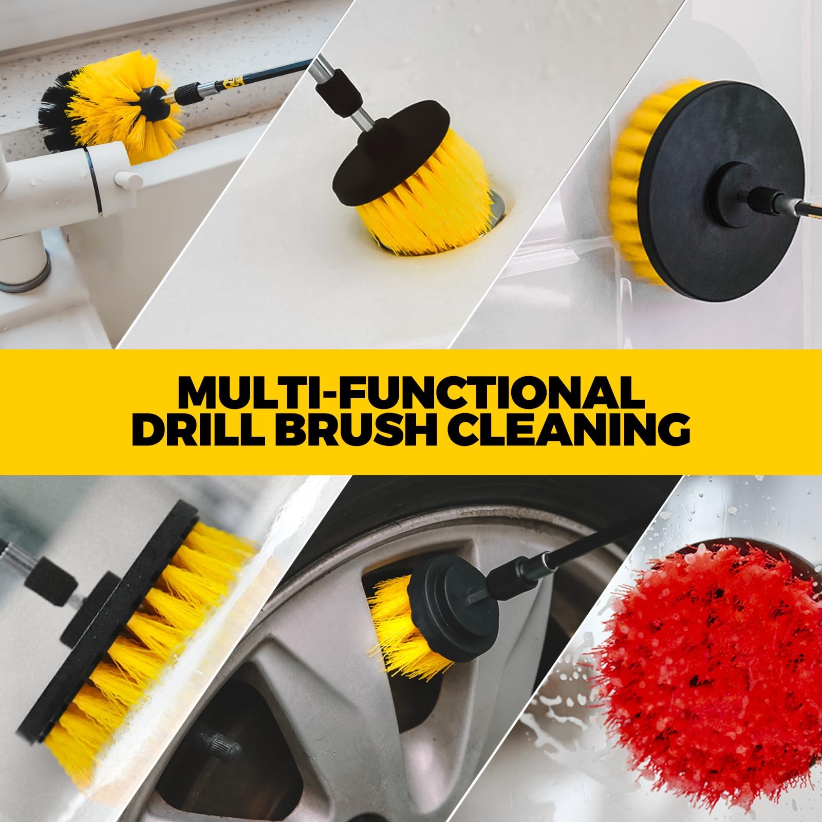 22Pack Drill Brush Attachments Set,Scrub Pads & Sponge, Buffing Pads,Power Sc…