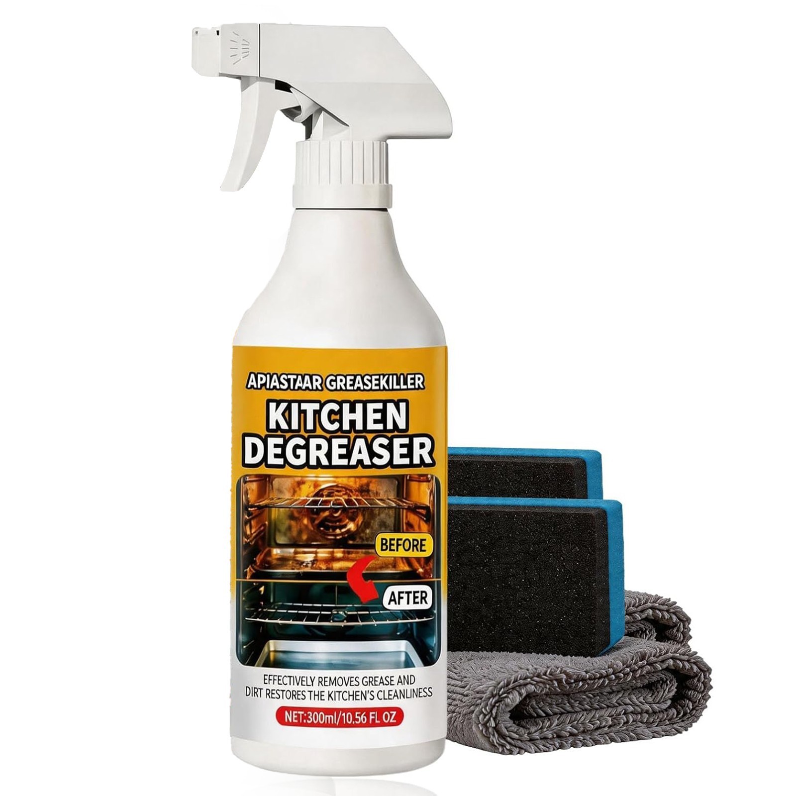 Apiastar Greasekiller Spray Heavy Duty Degreaser Multi-Use for Grills 300ml